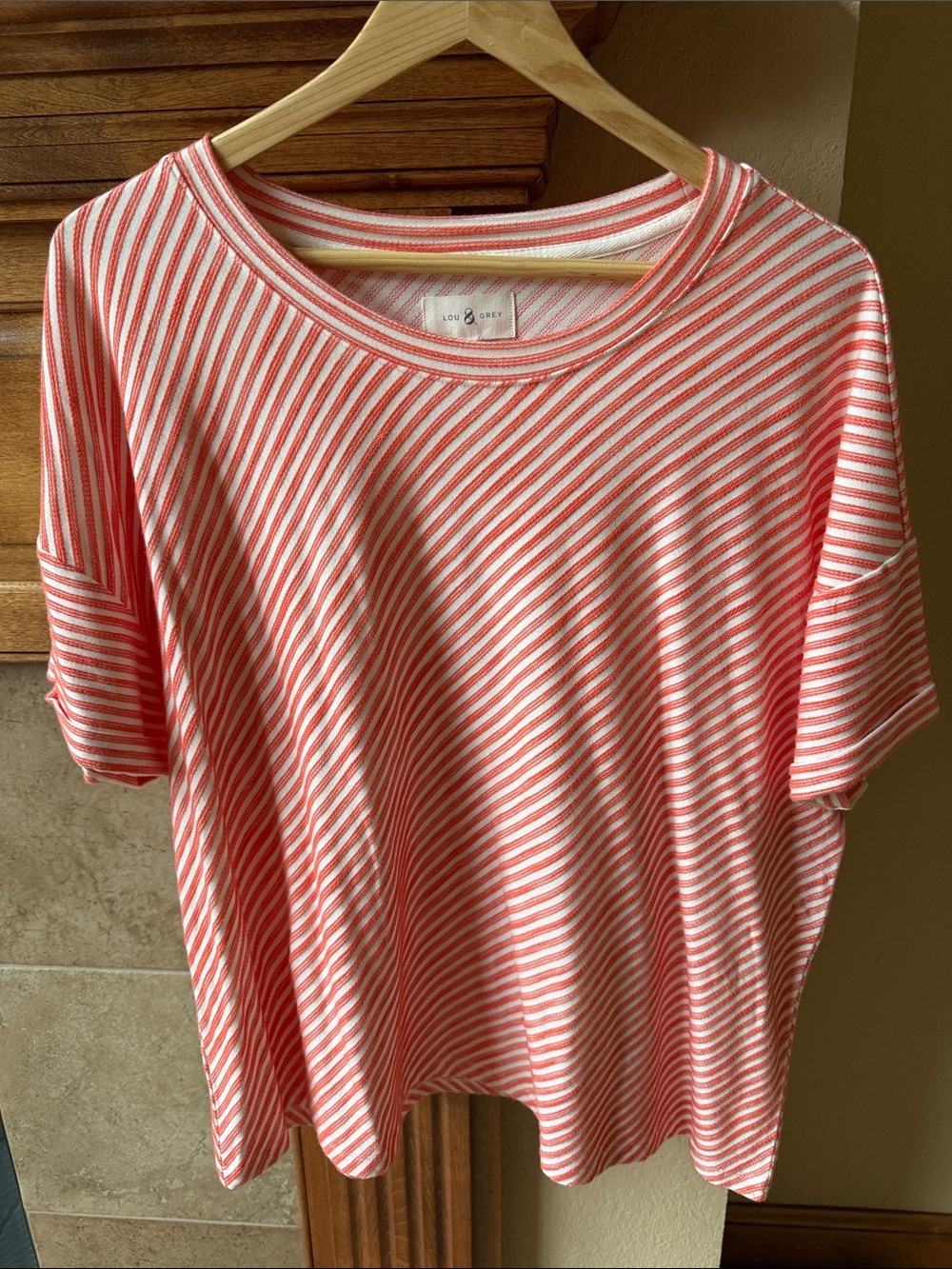 Lulu & Lee Coral Stripe Short-Sleeve Tee